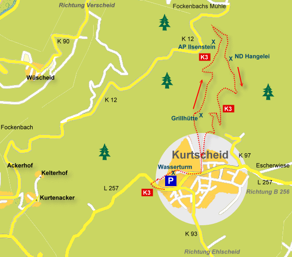 Wanderkarte K1 in Kurtscheid